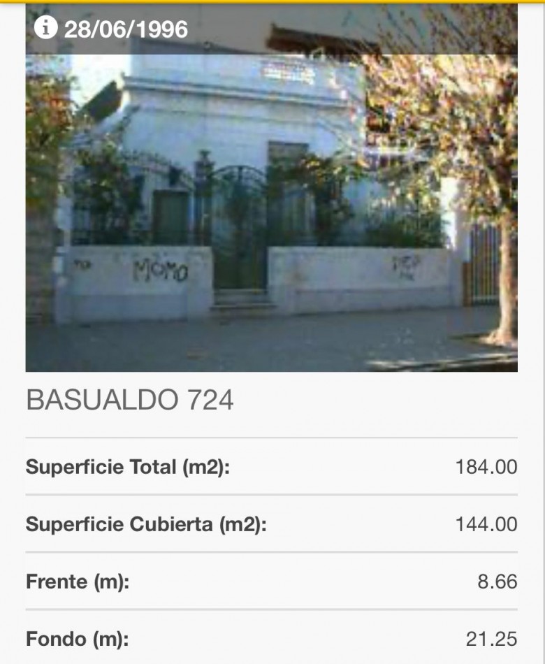 Basualdo 700. Lote con casa antigua.